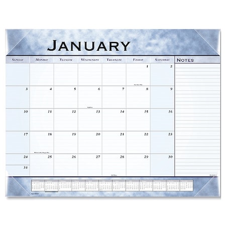 Slate Blue Desk Pad, 22 x 17, Blue Sheets, Clear Corners, 12-Month (Jan to Dec): 2025 MPN:89701