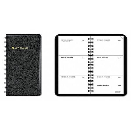 Planner, Weekly, 2-1/2 x 4-1/2in, Black MPN:AAG7003505