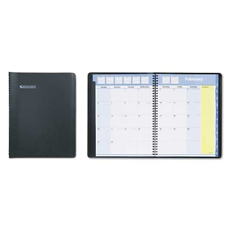 QuickNotes Monthly Planner, 11 x 8.25, Black Cover, 12-Month (Jan to Dec): 2025 MPN:AAG760605