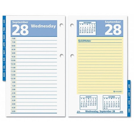 QuickNotes Desk Calendar Refill, 3.5 x 6, White/Yellow/Blue Sheets, 12-Month (Jan to Dec): 2025 MPN:AAGE51750