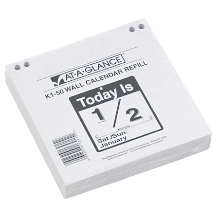 Today Is Daily Wall Calendar Refill, 6 x 6, White Sheets, 12-Month (Jan to Dec): 2025 MPN:AAGK150