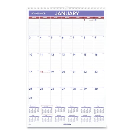 Monthly Wall Calendar with Ruled Daily Blocks, 20 x 30, White Sheets, 12-Month (Jan to Dec): 2025 MPN:AAGPM428