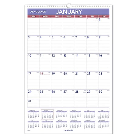 Erasable Wall Calendar, 15.5 x 22.75, White Sheets, 12-Month (Jan to Dec): 2025 MPN:AAGPMLM0328