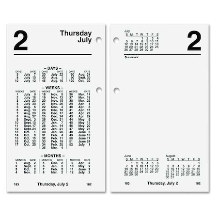 Financial Desk Calendar Refill, 3.5 x 6, White Sheets, 12-Month (Jan to Dec): 2025 MPN:AAGS17050