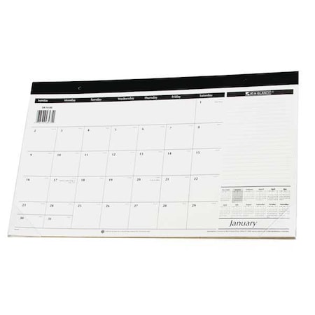 Compact Desk Pad, 18 x 11, White Sheets, Black Binding, Clear Corners, 12-Month (Jan to Dec): 2025 MPN:AAGSK1400
