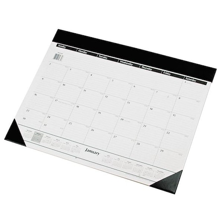Monthly Refillable Desk Pad, 22 x 17, White Sheets, Black Binding, 12-Month (Jan to Dec): 2025 MPN:AAGSK2200