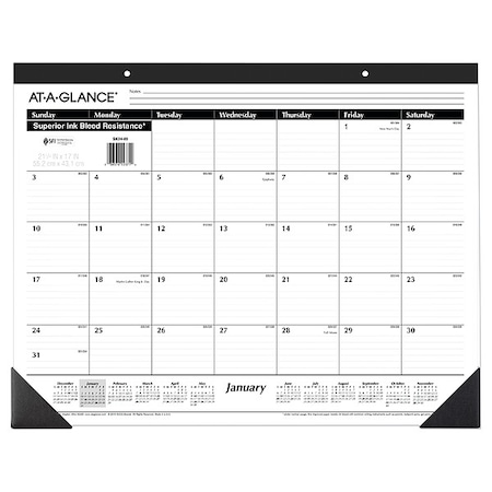 Desk Pad Calendar, 22x17 In. MPN:AAGSK2400