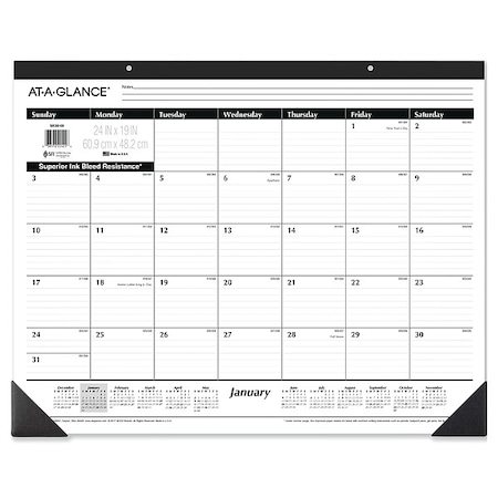 Ruled Desk Pad, 24 x 19, White Sheets, Black Binding, Black Corners, 12-Month (Jan to Dec): 2025 MPN:AAGSK3000