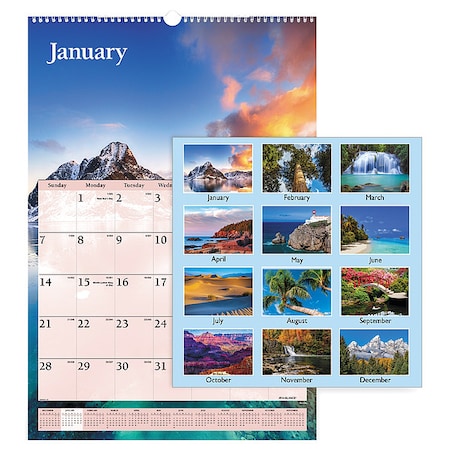 Scenic Monthly Wall Calendar, Landscape Photography, 15.5 x 22.75, 12-Month (Jan-Dec): 2025 MPN:DMW201-28