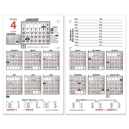 Burkhart's Day Counter Desk Calendar Refill, 4.5 x 7.38, White Sheets, 12-Month (Jan to Dec): 2025 MPN:E712-50