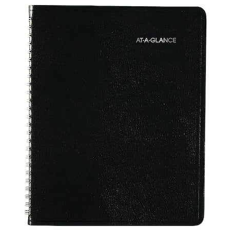 DayMinder Open-Schedule Weekly Appointment Book, 8.75 x 7, Black Cover, 12-Month (Jan to Dec): 2025 MPN:G535-00