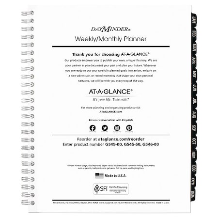 DayMinder Executive Weekly/Monthly Refill, 8.75 x 7, White Sheets, 12-Month (Jan to Dec): 2025 MPN:G545-50