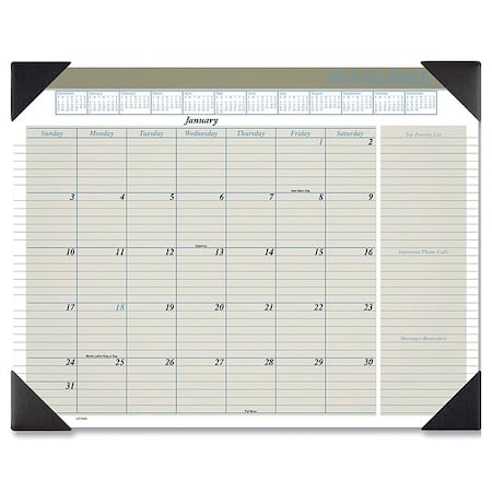 Executive Monthly Desk Pad Calendar, 22 x 17, Black Corners, 12-Month (Jan to Dec): 2025 MPN:HT1500