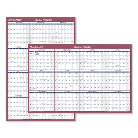 Vertical/Horizontal Wall Calendar, 24 x 36, White/Blue/Red Sheets, 12-Month (Jan to Dec): 2025 MPN:PM212-28
