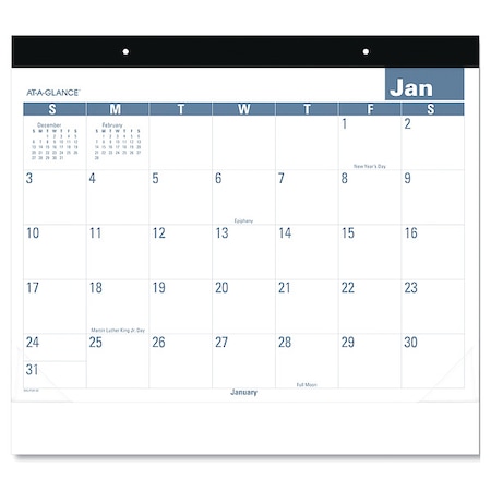 Easy-to-Read Monthly Desk Pad, 22 x 17, White/Blue Sheets, 12-Month (Jan to Dec): 2025 MPN:SKLP2432
