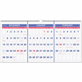 AT-A-GLANCE Deluxe Three-Month Wall Calendar Horizontal 24 x 12 15-Month Dec 2025 to Feb 2027 PM1428