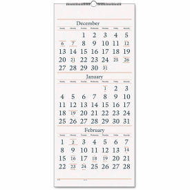 AT-A-GLANCE Three-Month Reference Wall Calendar 12x27 White Sheets 14-Mon Dec 2025 to Feb 2027 SW11528