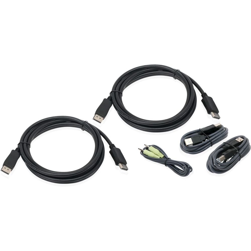 IOGEAR 10 Ft. Dual View DisplayPort, USB KVM Cable Kit with Audio (TAA) MPN:G2L9203UTAA3