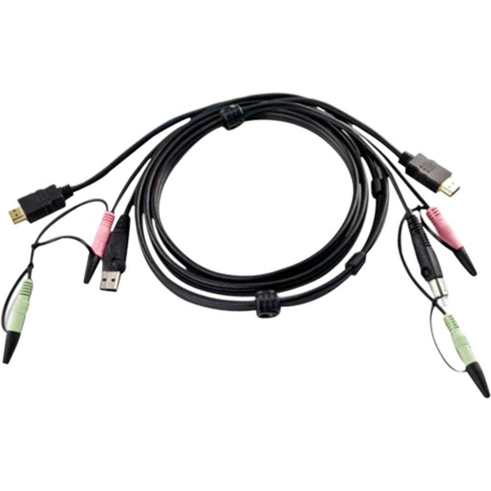 ATEN USB HDMI KVM Cable - 5.91ft HDMI/Mini-phone/USB KVM Cable for KVM Switch - Black MPN:2L7D02UH