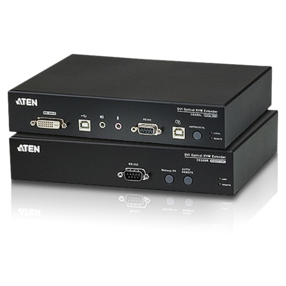 ATEN DVI Optical KVM Extender-TAA Compliant - 1 Computer(s) - 1 Local User(s) - 1 Remote User(s) - 1968.50 ft Range - CE680 MPN:CE680