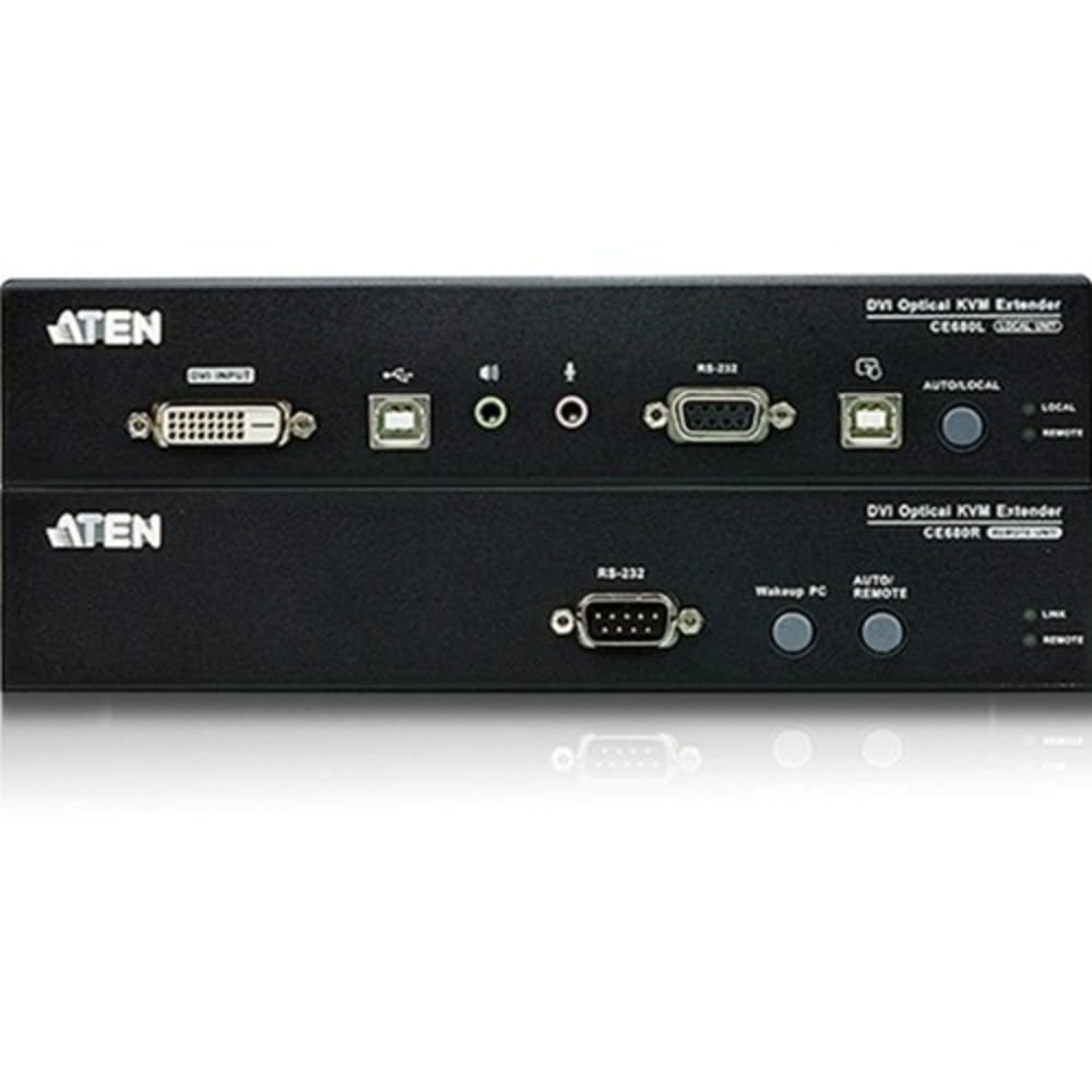 ATEN Long Distance DVI Optical KVM Extender-TAA Compliant - 1 Computer(s) - 1 Local User(s) - 1 Remote User(s) - CE690 MPN:CE690