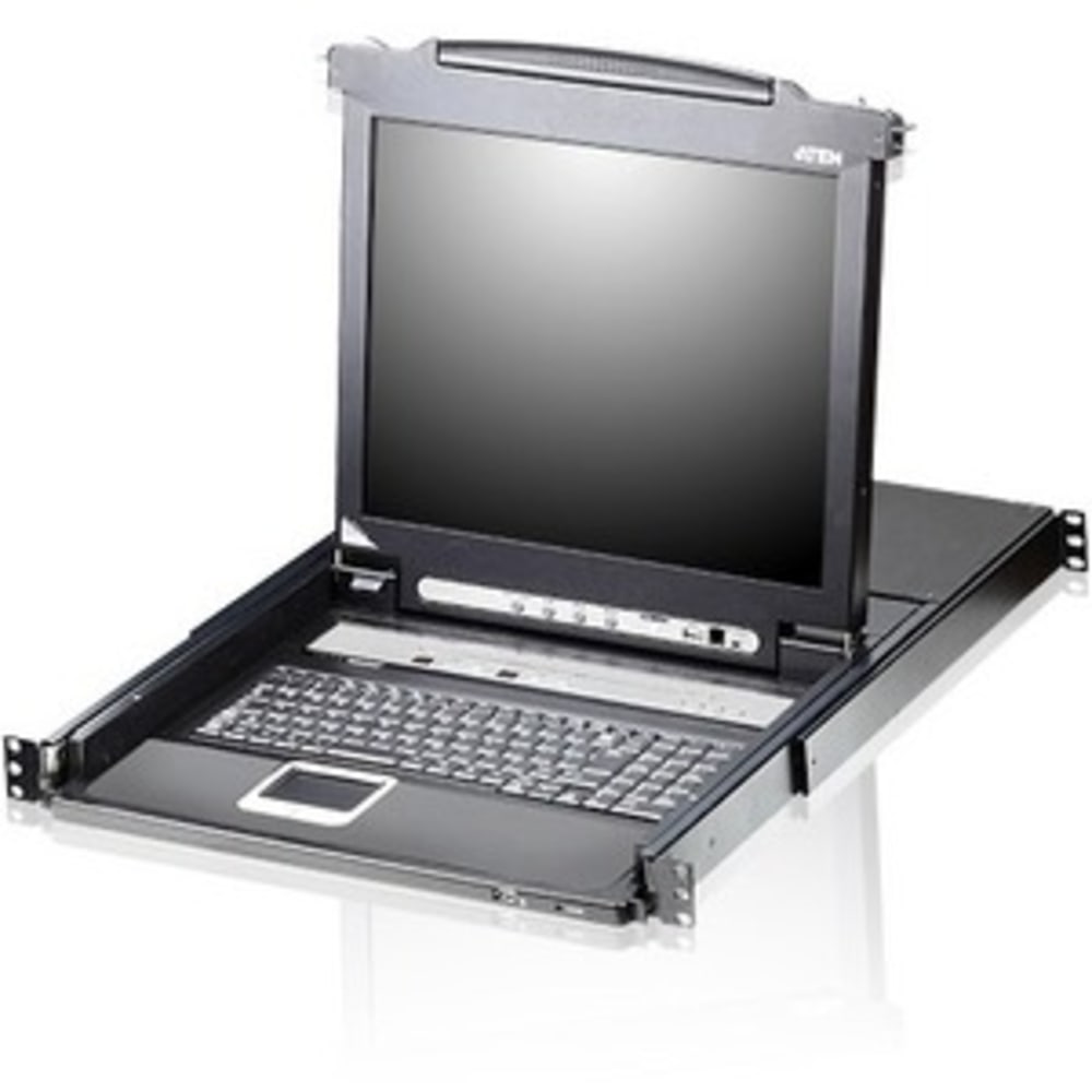 Aten Slideaway CL5716 19in LCD Console with 16-Port KVMP Switch-TAA Compliant - 16 Computer(s) - 19in Active Matrix TFT LCD - CL5716M MPN:CL5716M