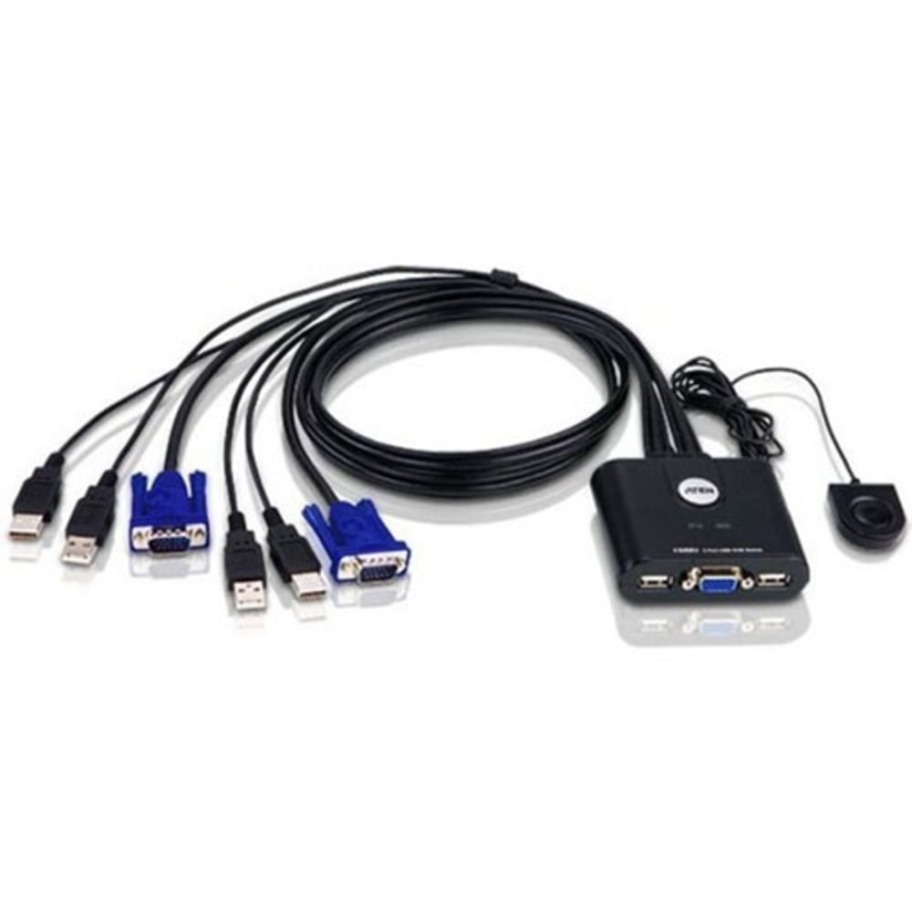 Aten CS22U 2-Port USB KVM Switch - 2 x 1 - 1 x Type A Mouse, 1 x Type A Keyboard, 2 x HD-15 Video MPN:CS22U