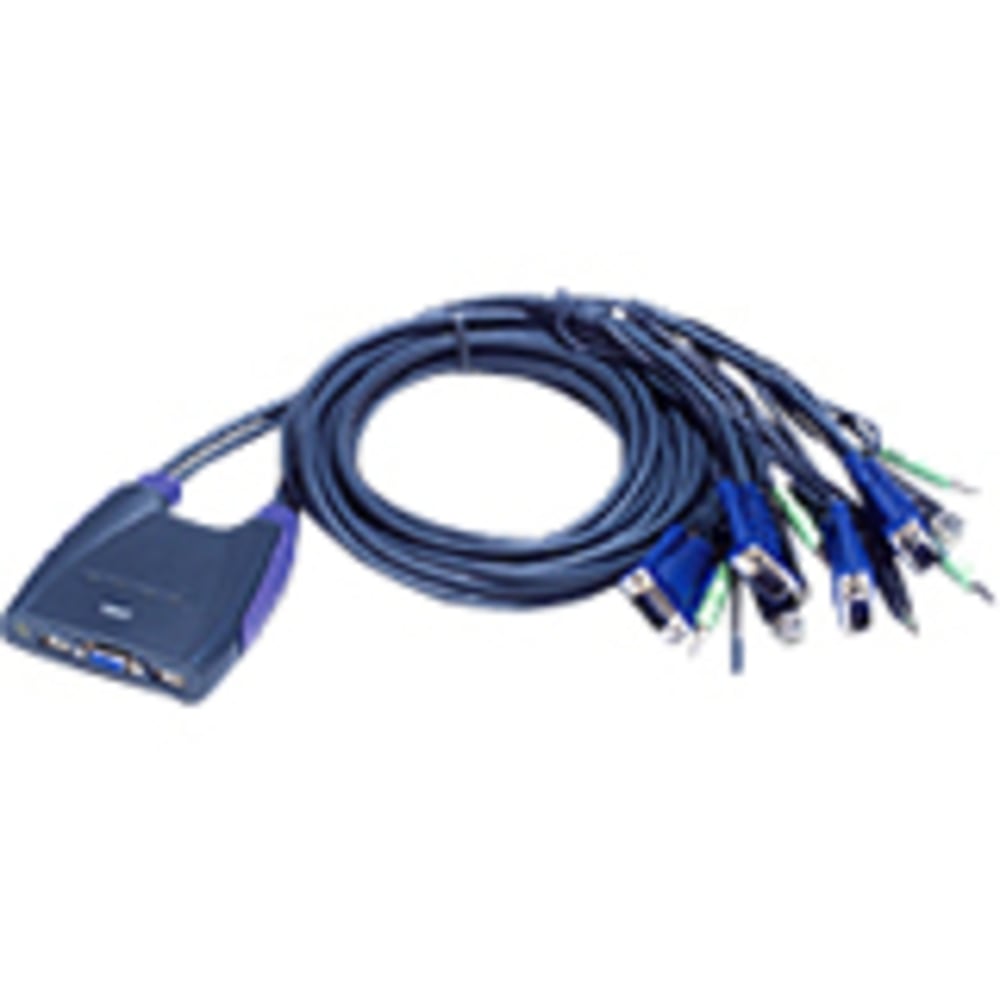 ATEN 4-Port USB KVM Switch - 4 Computer(s) - 1 Local User(s) - 2048 x 1536 - 2 x USB1 x VGA - Desktop MPN:CS64US