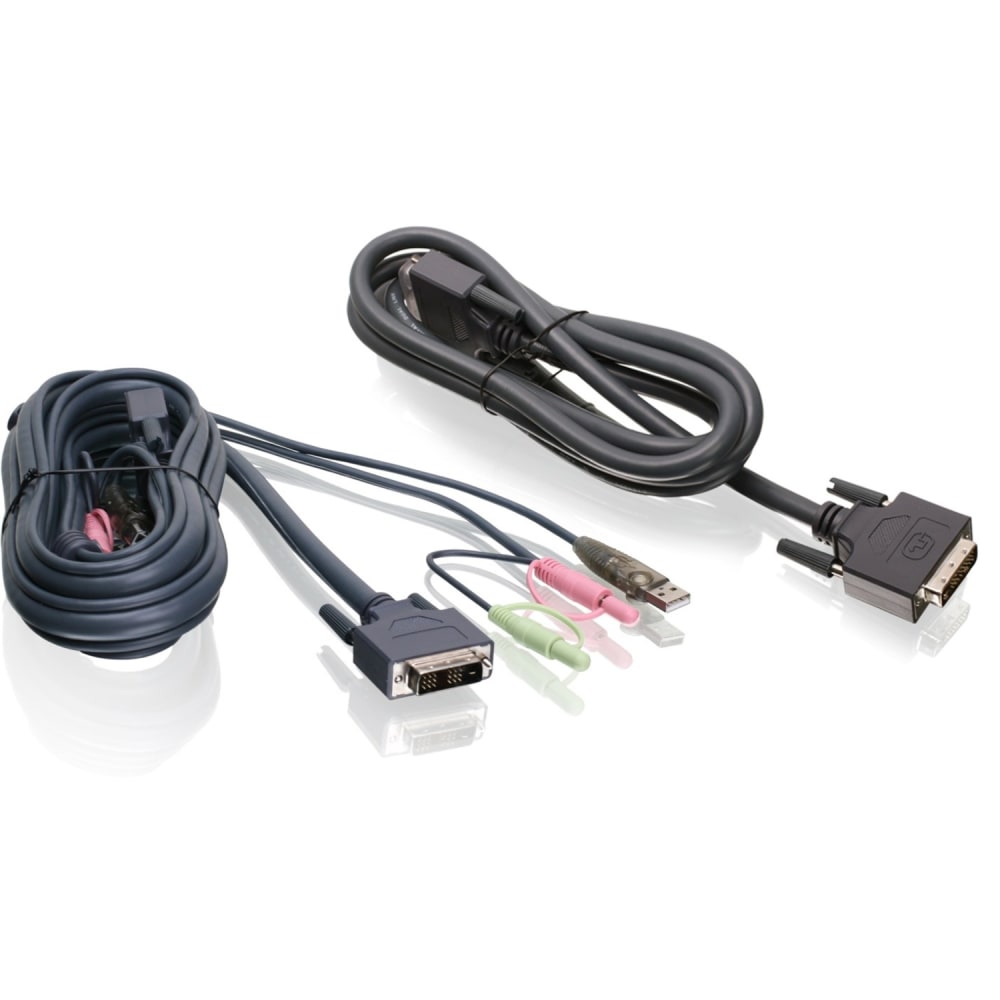 IOGEAR 6ft Dual View Dual-Link DVI, USB KVM Cable Kit with Audio (TAA Compliant) MPN:G2L7202U
