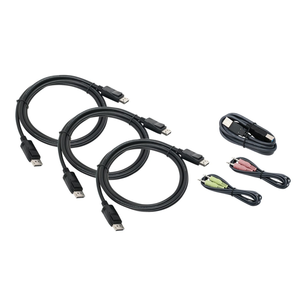 IOGEAR G2L9302U 4K Triple View DisplayPort USB KVM Cable Kit - Video/USB/audio cable - TAA Compliant - G2L9302U MPN:G2L9302U