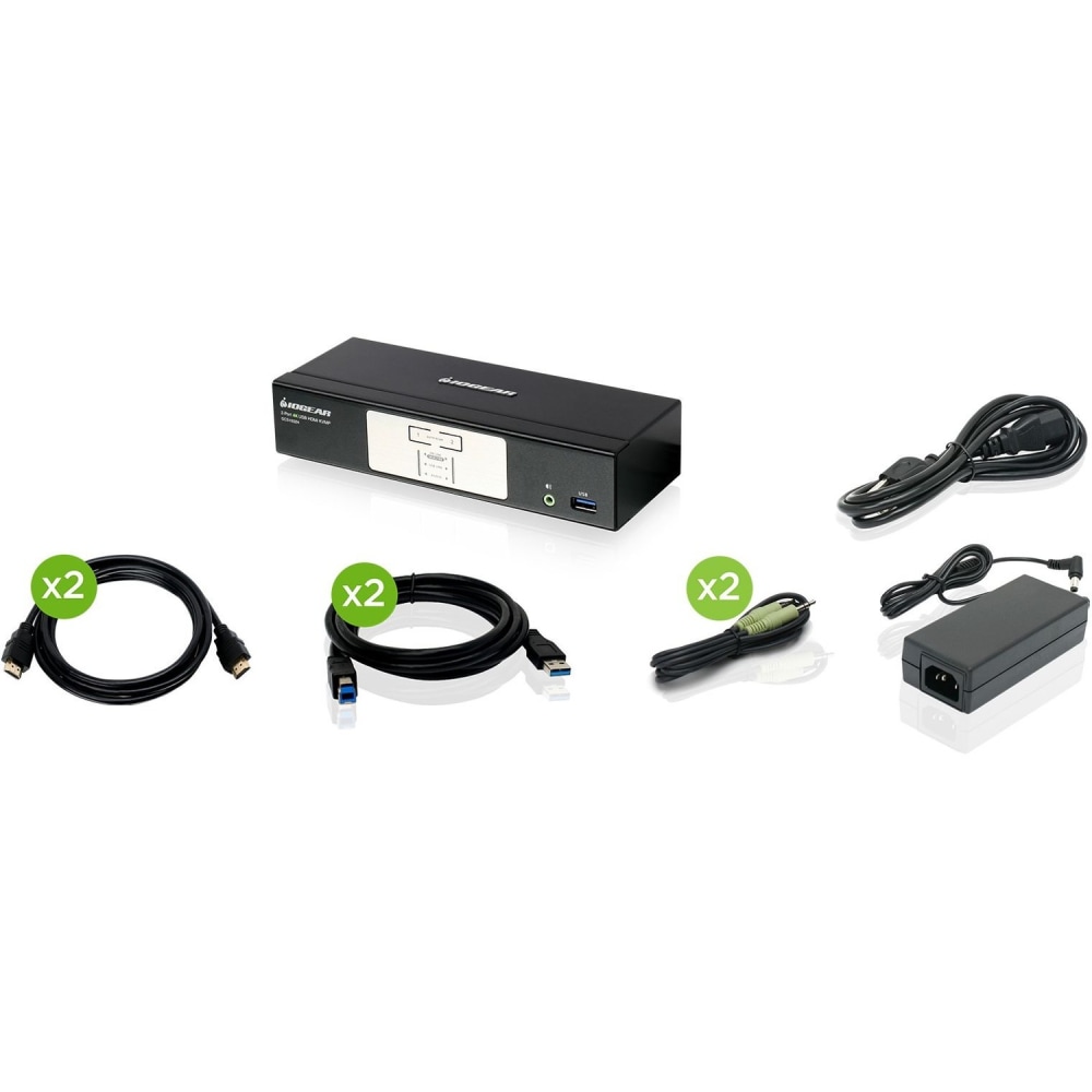 IOGEAR 2-Port 4K KVMP Switch with HDMI Connection, USB 3.0 Hub, and Audio (TAA) - 2 Computer(s) - 1 Local User(s) - GCS1932H MPN:GCS1932H