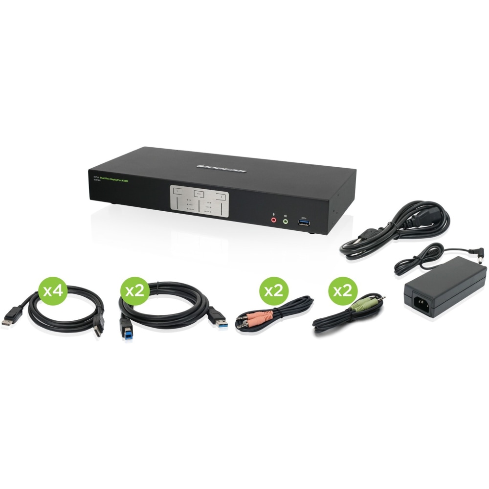 IOGEAR 2-Port 4K Dual View DisplayPort KVMP with USB 3.0 Hub and Audio (TAA) - 2 Computer(s) - 1 Local User(s) - GCS1942 MPN:GCS1942