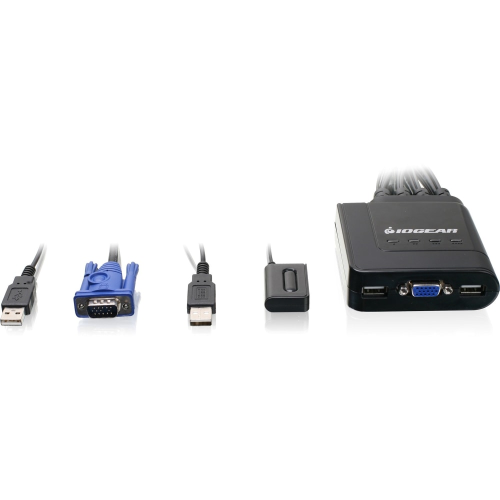 IOGEAR USB KVM Switch - 4 x 1 - 4 x HD-15 Video, 4 x Type A USB - Desktop MPN:GCS24U