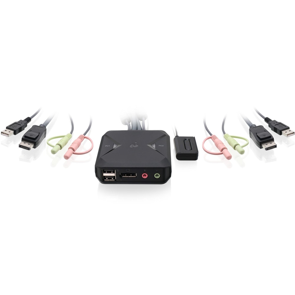 IOGEAR 2-Port USB DisplayPort Cable KVM Switch - 2 Computer(s) - 1 Local User(s) - 4096 x 2160 - 2 x USB - 1 x DisplayPort MPN:GCS52DP
