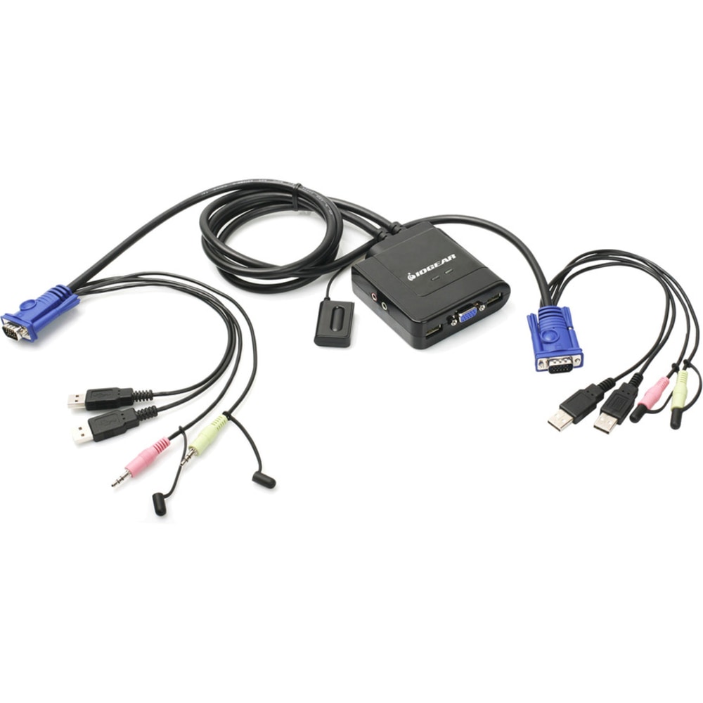 IOGEAR 2-Port USB VGA Cable KVM with DisplayPort Adapters - 2 Computer(s) - 1 Local User(s) - 2048 x 1536 - 2 x USB1 x VGA MPN:GCS72DPKIT