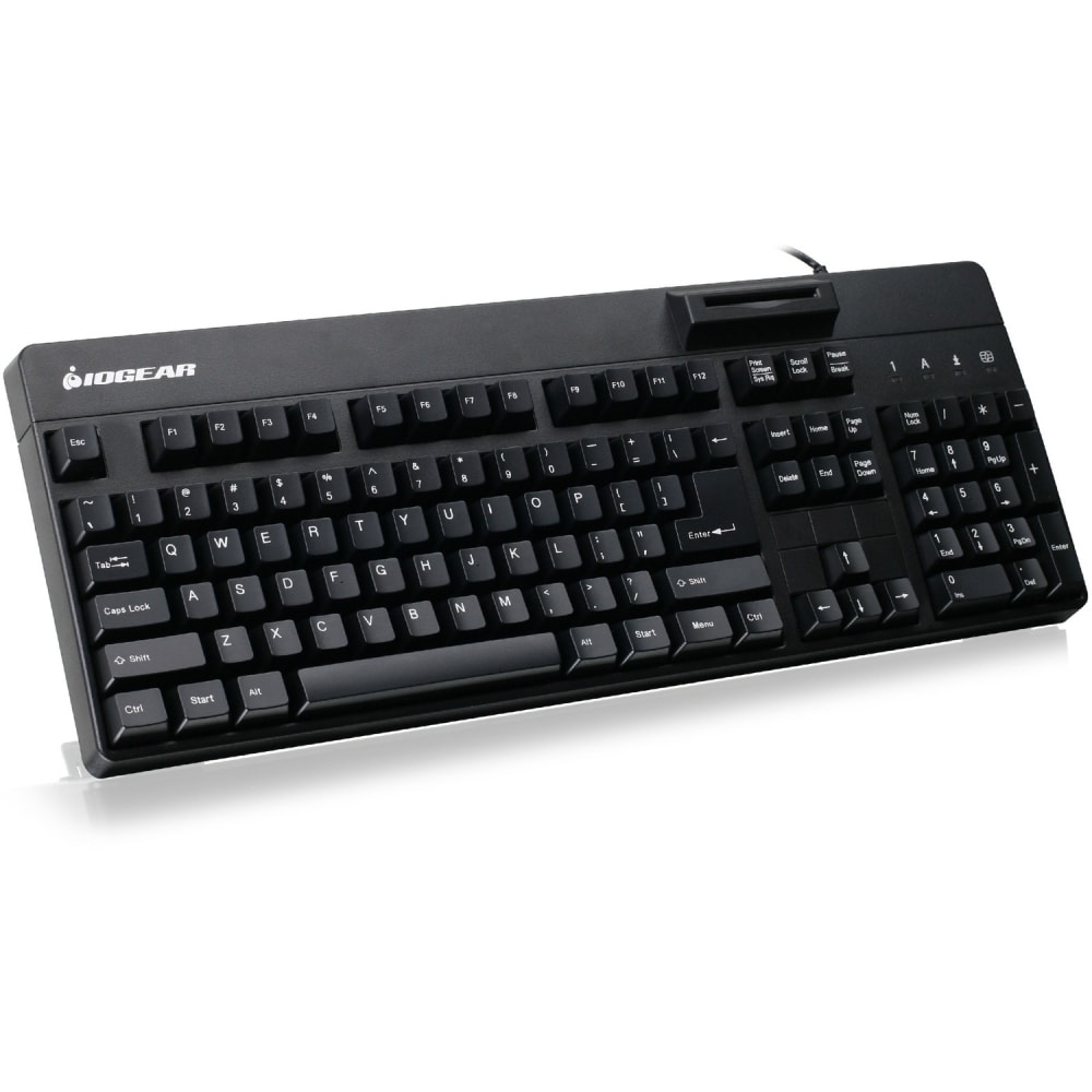 IOGEAR Integrated Keyboard/CAC Reader -USB 2.0 Type A Interface - 104 Key(s) - GKBSR202TAA MPN:GKBSR202TAA