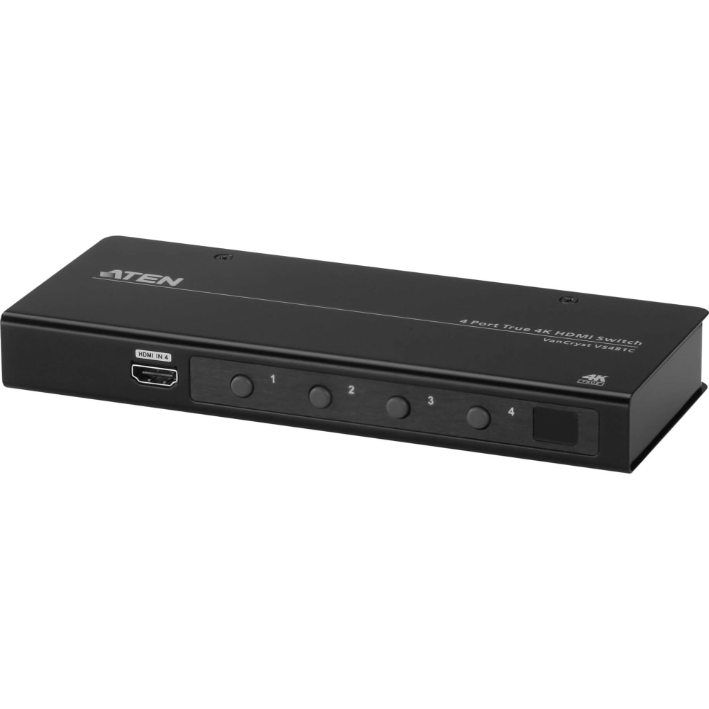 ATEN 4-Port True 4K HDMI Switch - 4096 x 2160 - 4K - 4 x 1 - Display - 1 x HDMI Out MPN:VS481C