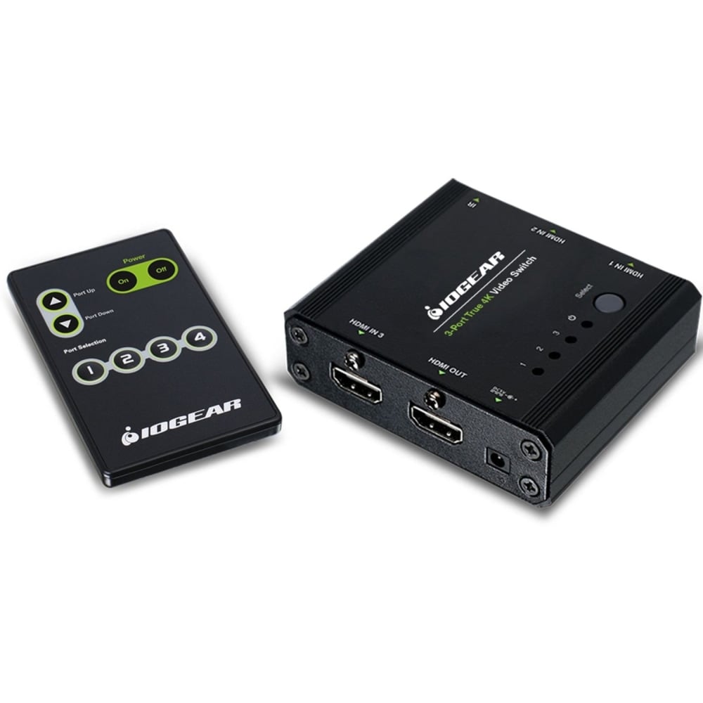 IOGEAR 3-Port True 4K Switch with HDMI Connection - 4096 x 2160 - 4K - 2 x 1 - Display - 1 x HDMI Out MPN:GHSW8431