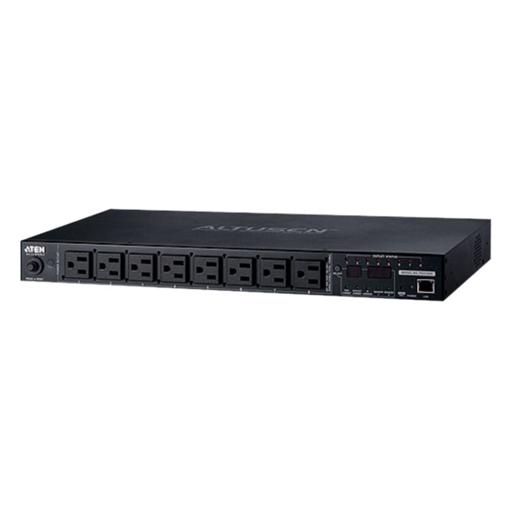 ATEN PE6108A 8-Outlets PDU-TAA Compliant - IEC 60320 C20 - 8 x NEMA 5-15R - 120 V AC - 1440 W - Network (RJ-45) - 1U - Rack-mountable MPN:PE6108A