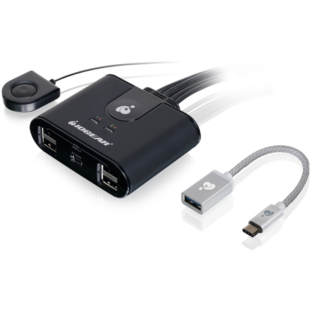 IOGEAR 4x4 USB Sharing Switch with USB-C Adapter - USB - External - 4 USB Port(s) - 4 USB 2.0 Port(s) - PC, Mac MPN:GUS404CA1KIT