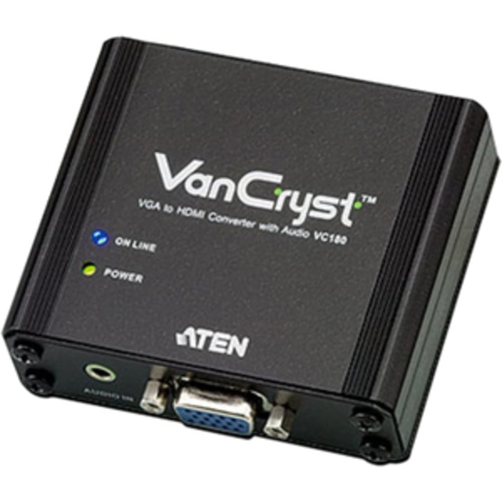 ATEN VGA to HDMI Converter with Audio-TAA Compliant - Functions: Signal Conversion - 1920 x 1200 - VGA - Audio Line In - 1 MPN:VC180