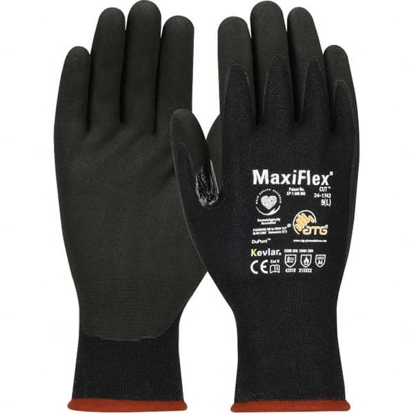 Cut, Puncture & Abrasion-Resistant Gloves: MaxiFlex Cut 34-1743, Size 2X-Large, ANSI Cut A4, ANSI Puncture 1, Nitrile, Kevlar, Polyester & Nylon MPN:34-1743/XXL
