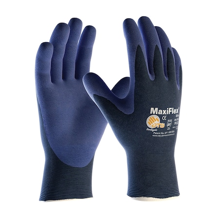 Coated Gloves, Nitrile, Sandy, Palm, 4 Abrasion Level, Blue, S 1 PR MPN:34-274/S