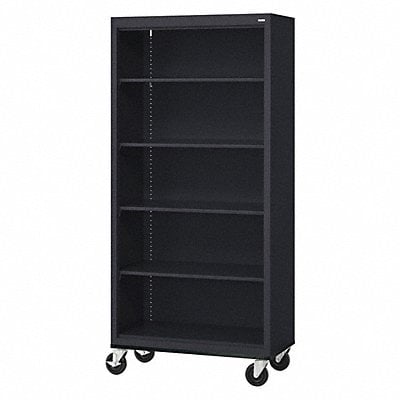 Mobile Bookcase Steel 5 Shelf Black MPN:BM40361872-09
