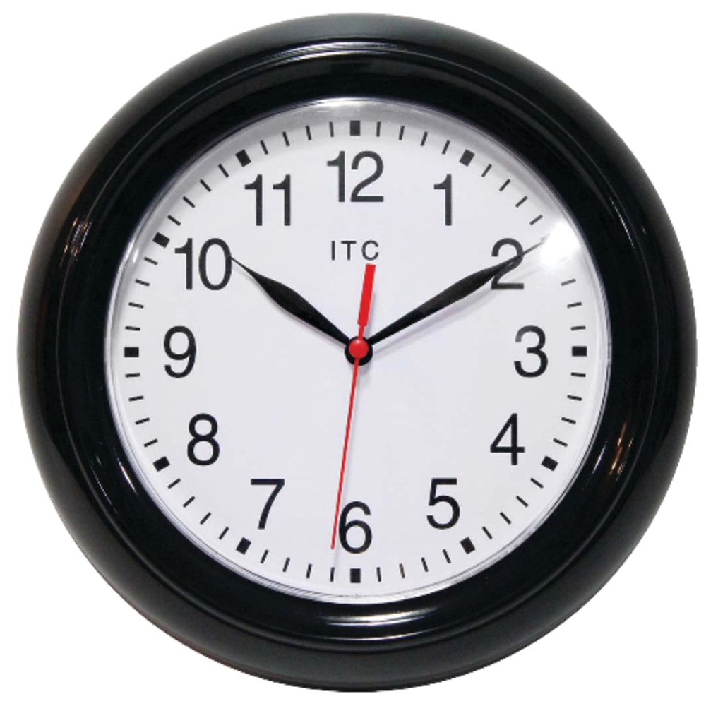 Infinity Instruments ITC Focus Wall Clock, 10in, Black MPN:11316BK/830