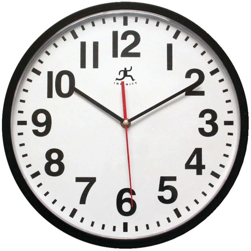 Infinity Instruments ITC Pure Wall Clock, 13in, Black MPN:15018BK-4017