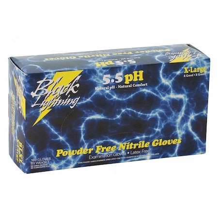 Lightning, Nitrile, Black, L, 100 PK MPN:BL-L