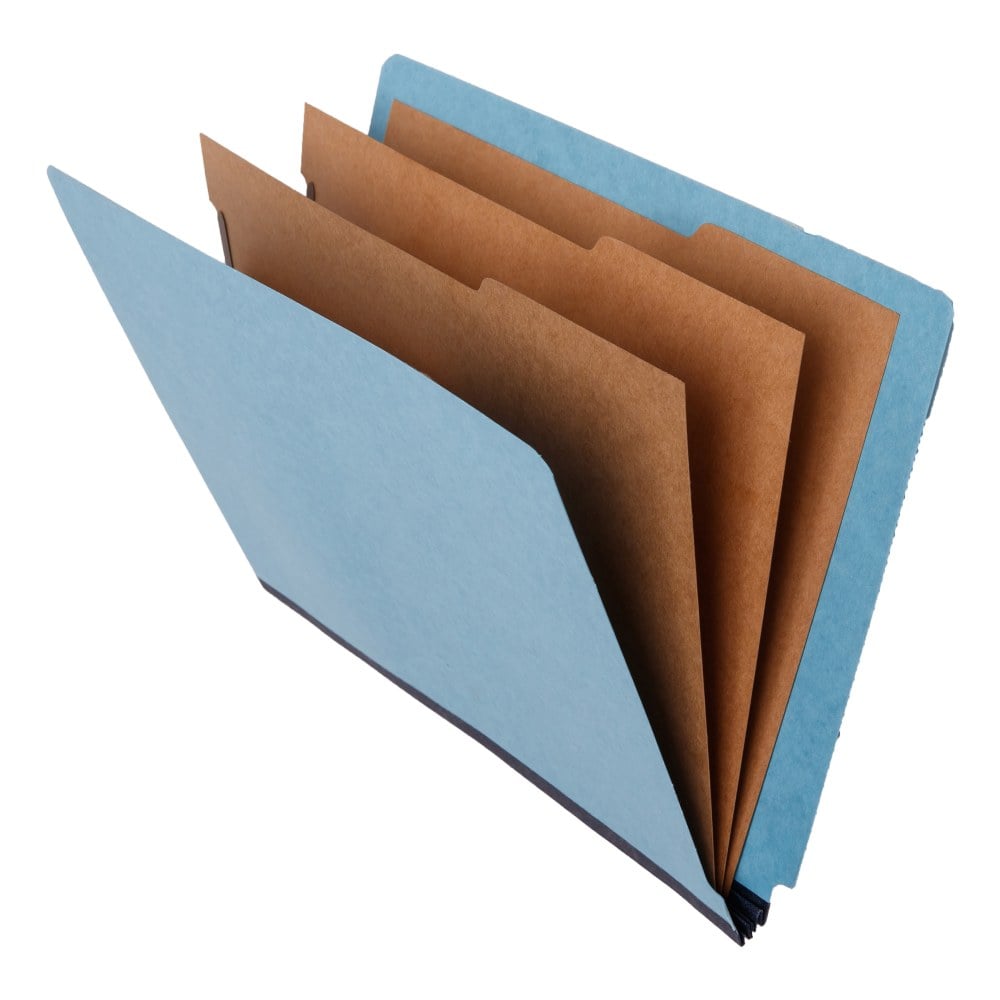 Atlas End Tab Folders With 3 Dividers, 8 Fasteners, 2in Expansion, Legal Size, Light Blue, Pack Of 10 MPN:12322PR