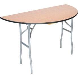 Atlas Commercial Wood Folding Table 48'' Half Round Vinyl Edge - Titan Series WFT5-48HALF