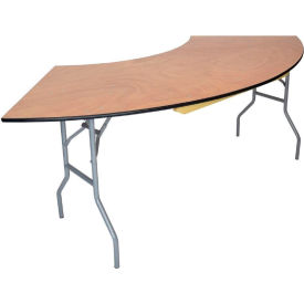 Atlas Commercial Wood Folding Table 84'' Serpentine Vinyl Edge - Titan Series WFT5-SERP3084